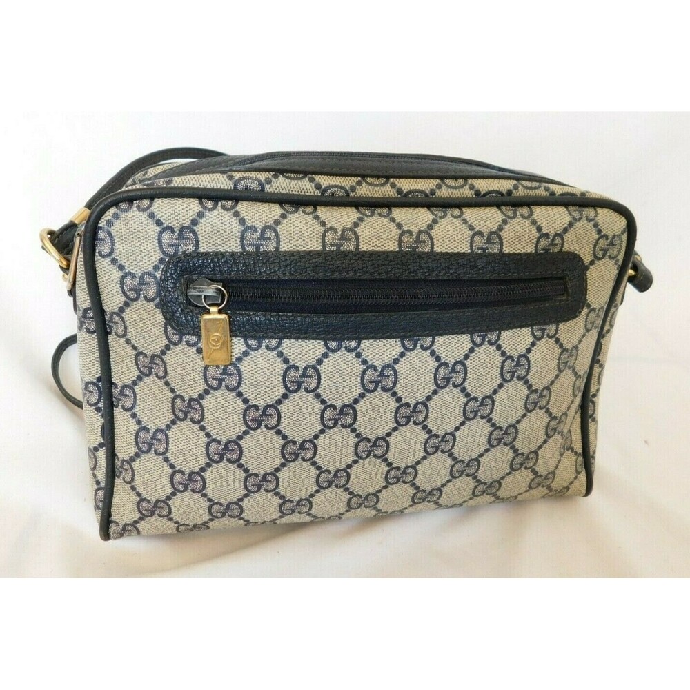 Vintage Gucci Ophidia Web GG Supreme Navy Canvas Crossbody Bag